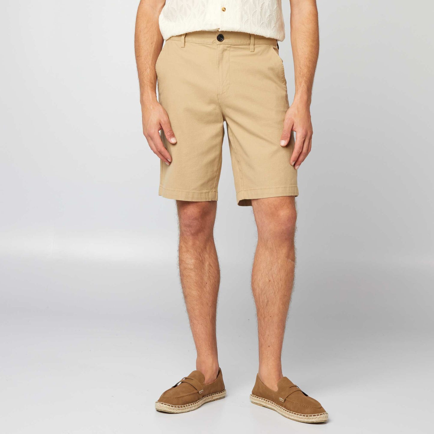 Bermuda en chino façon twill Beige