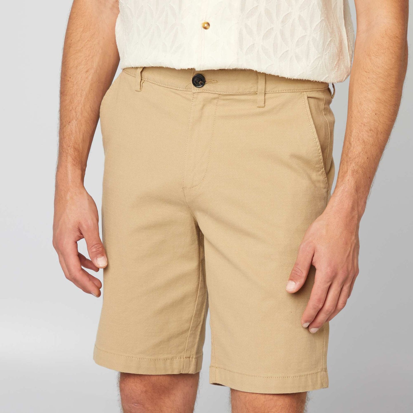 Bermuda en chino façon twill Beige