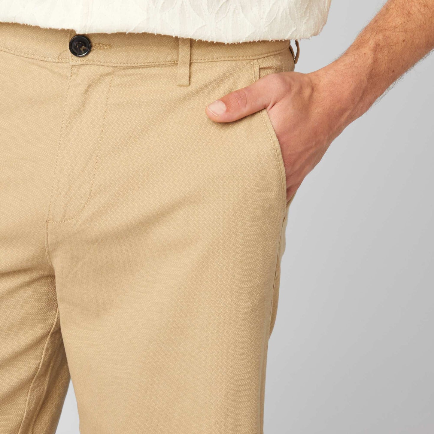 Bermuda en chino façon twill Beige