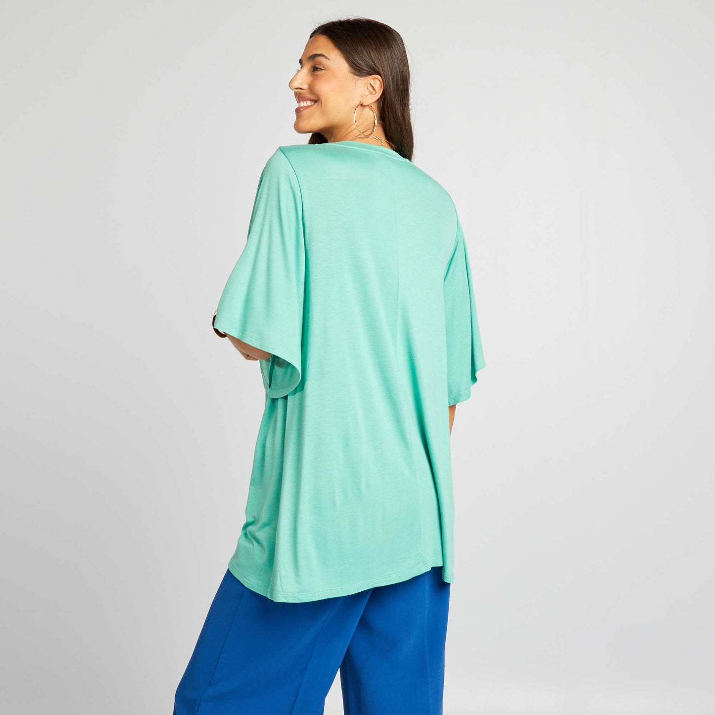 Tee-shirt fluide manches chauve-souris Vert