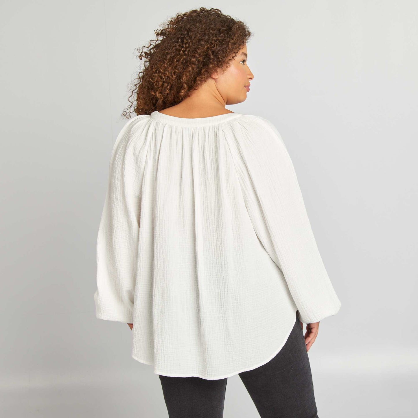 Blouse en gaze de coton blanc