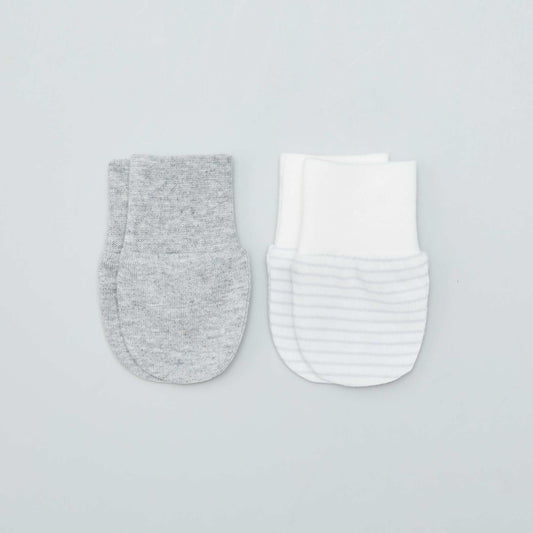 Lot de 2 paires de moufles anti-griffes GRIS