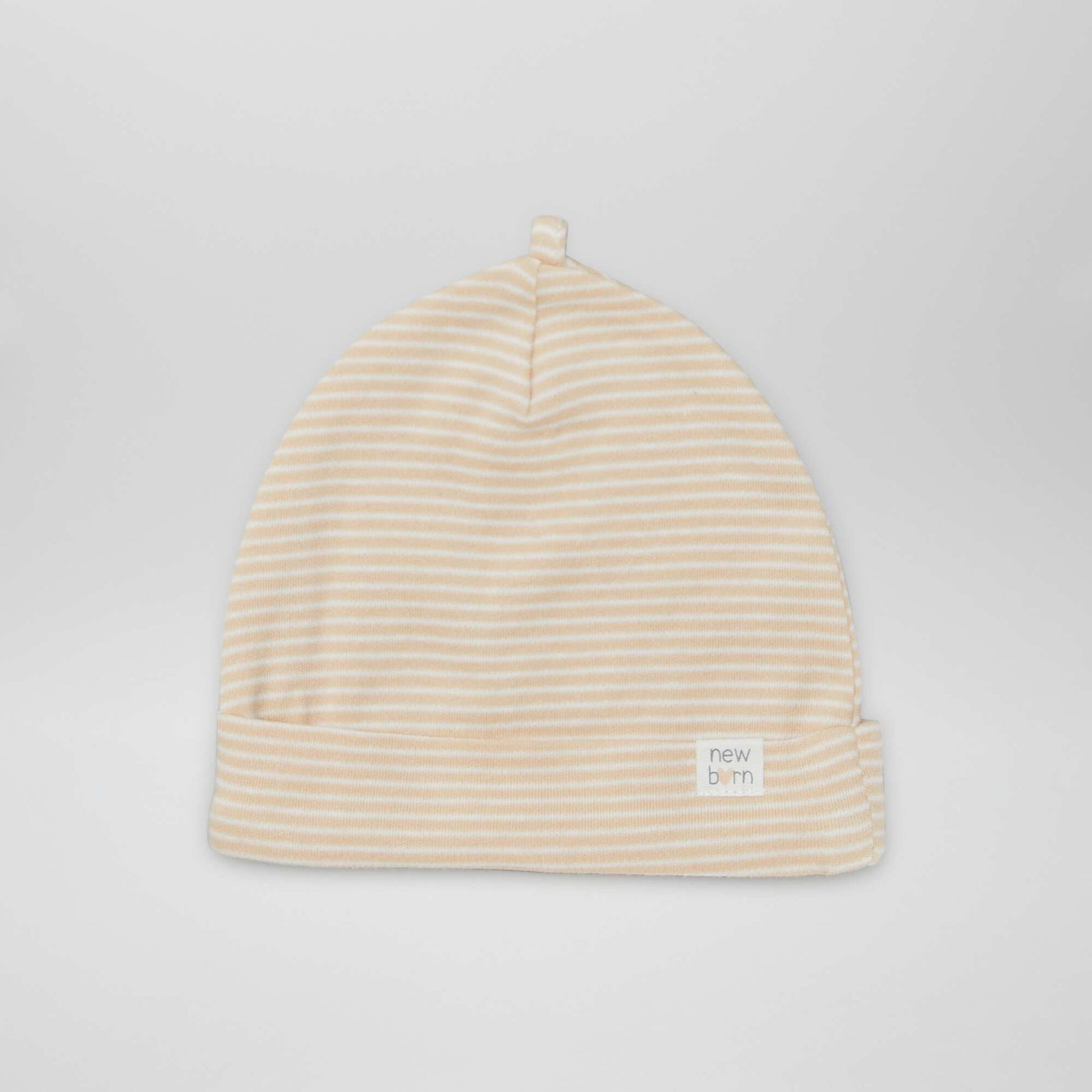 Lot de 2 bonnets nouveau-né Blanc/beige