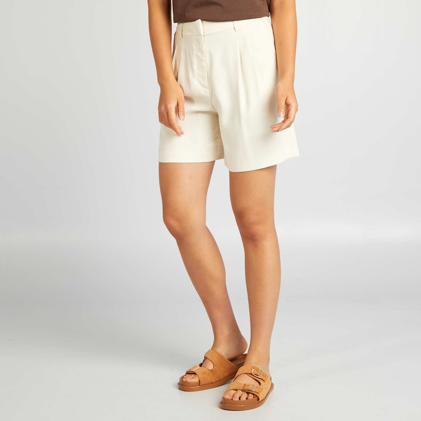 Short large en twill Beige