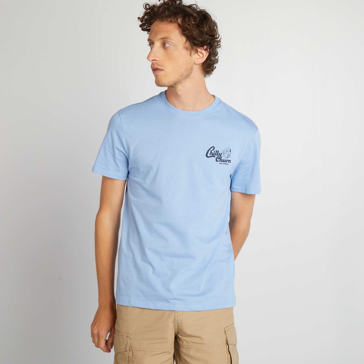 T-shirt imprimé manches courtes Bleu chilly