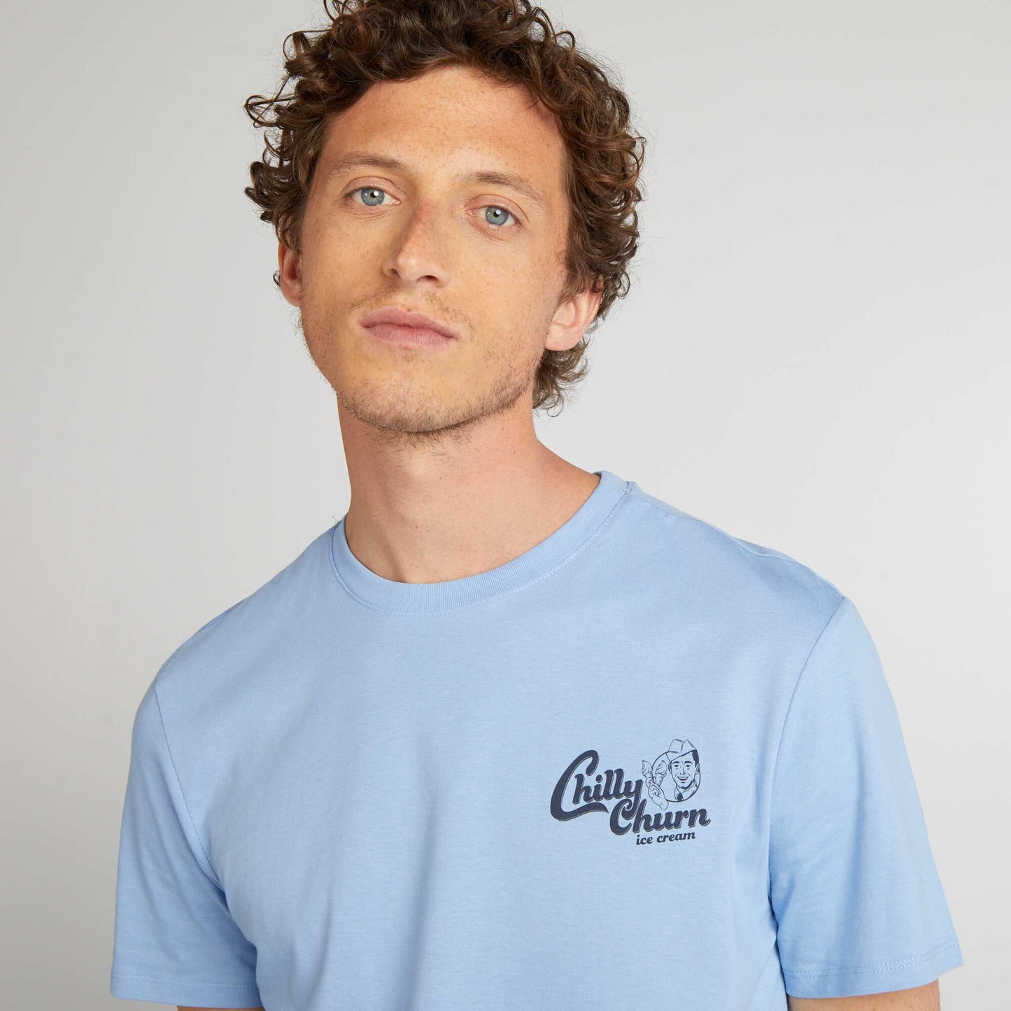 T-shirt imprimé manches courtes Bleu chilly