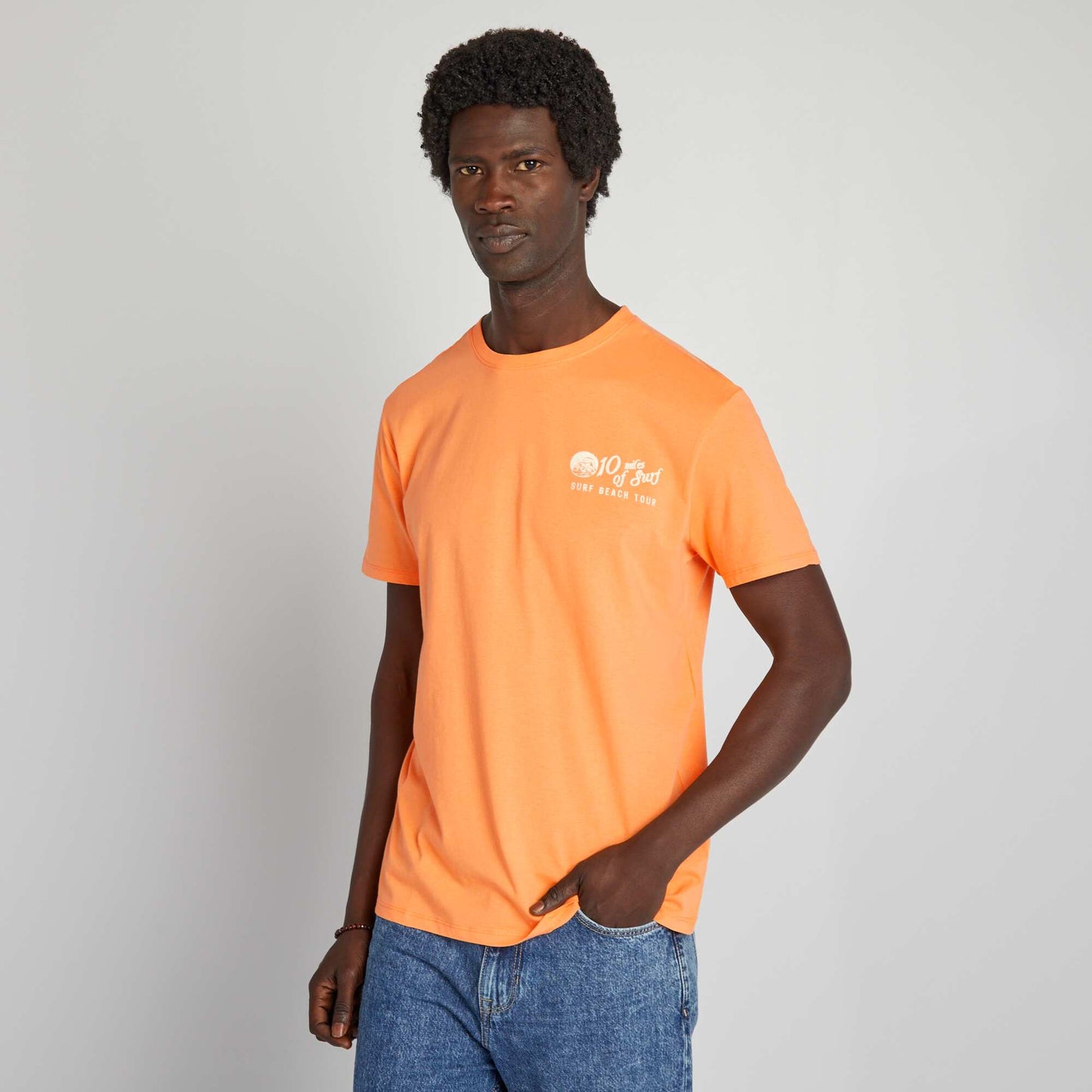 T-shirt imprimé manches courtes Orange