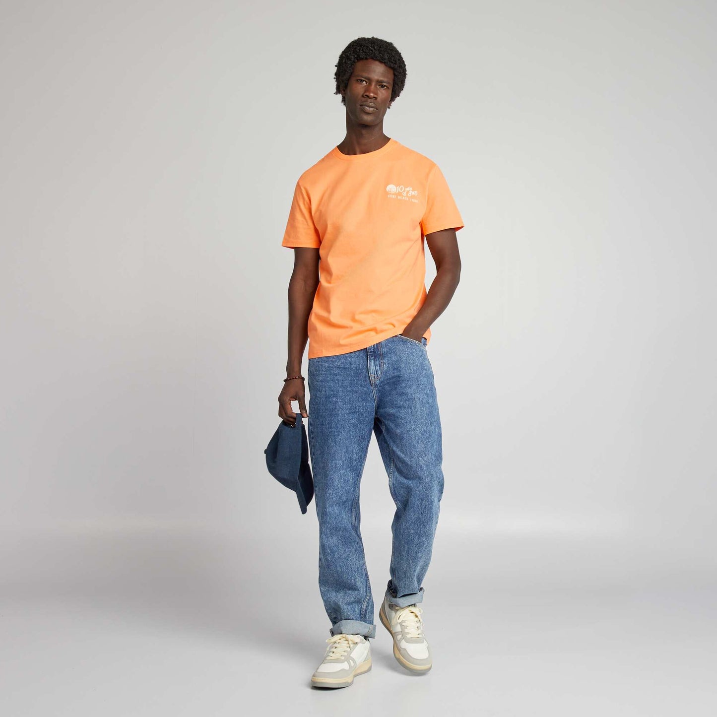 T-shirt imprimé manches courtes Orange