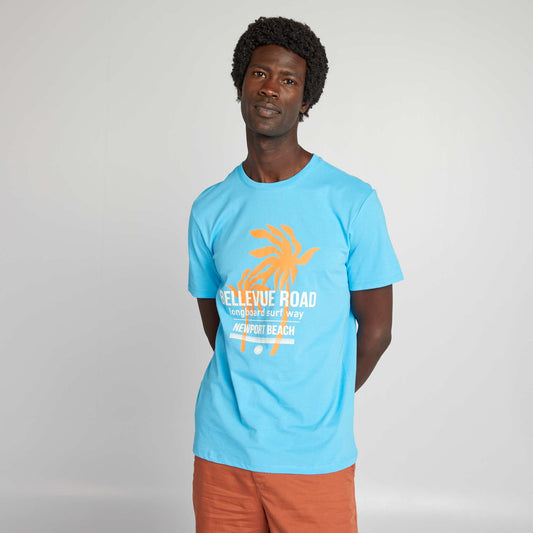 T-shirt imprimé manches courtes Turquoise