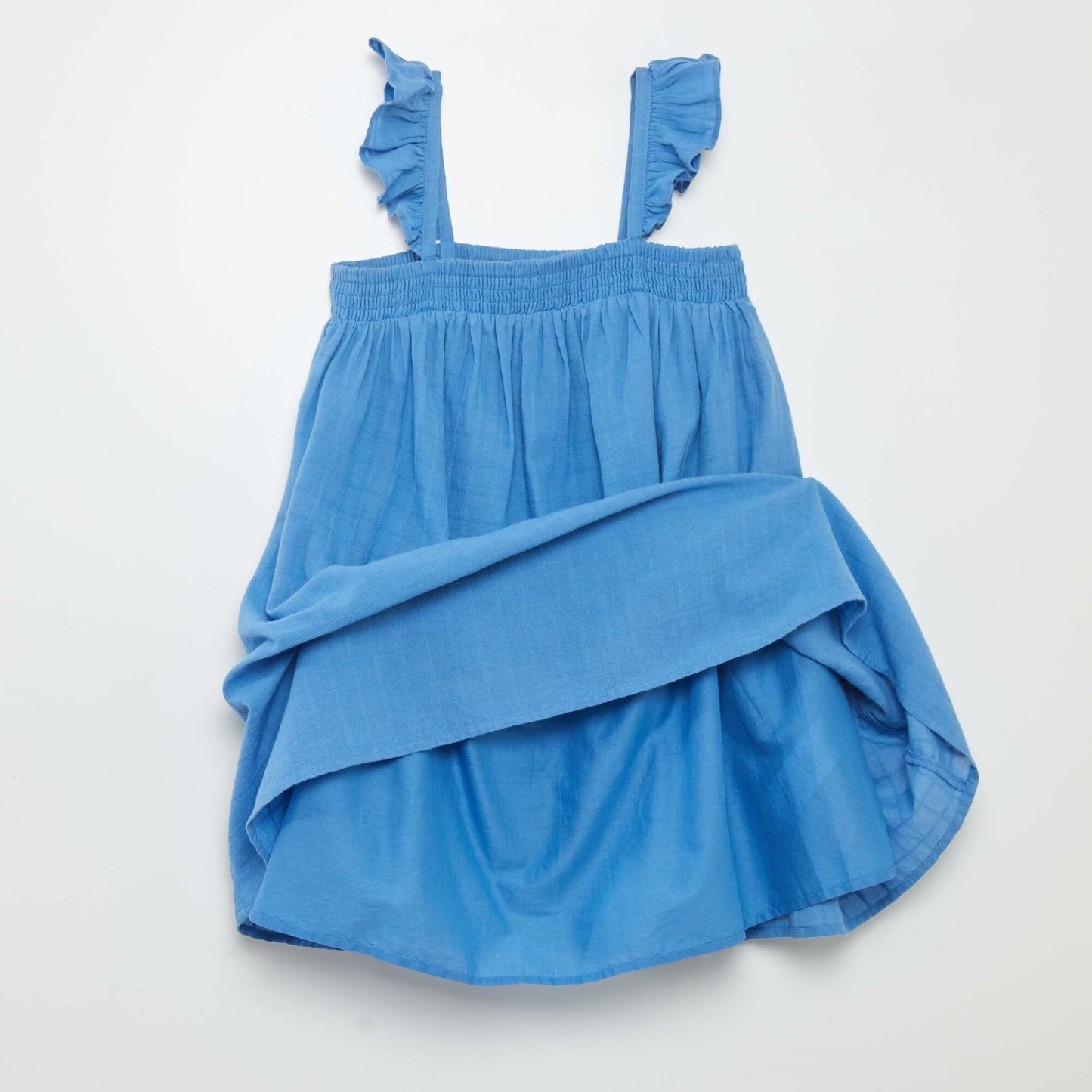 Robe avec bretelles volantées Bleu