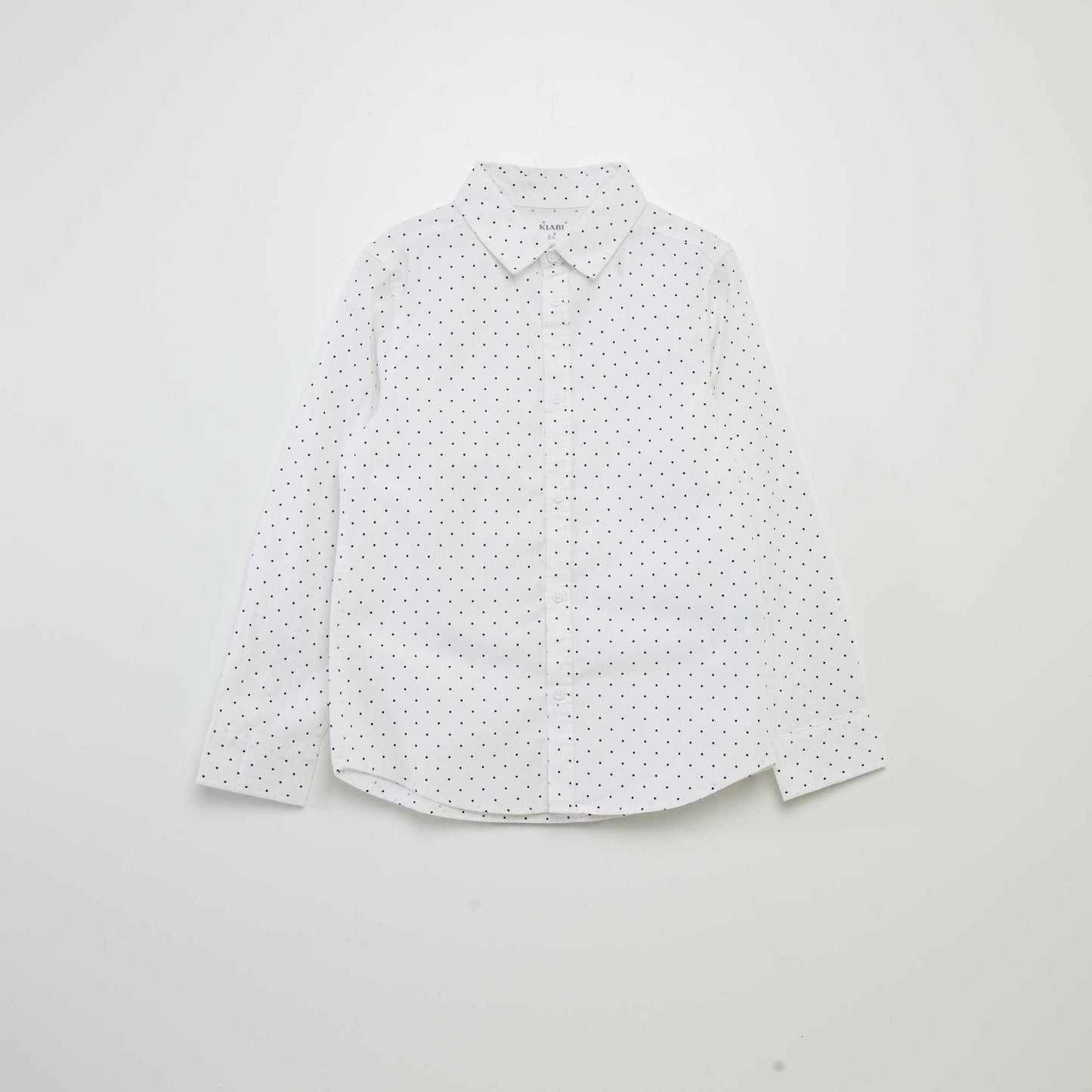 Chemise en popeline imprimée Blanc pois