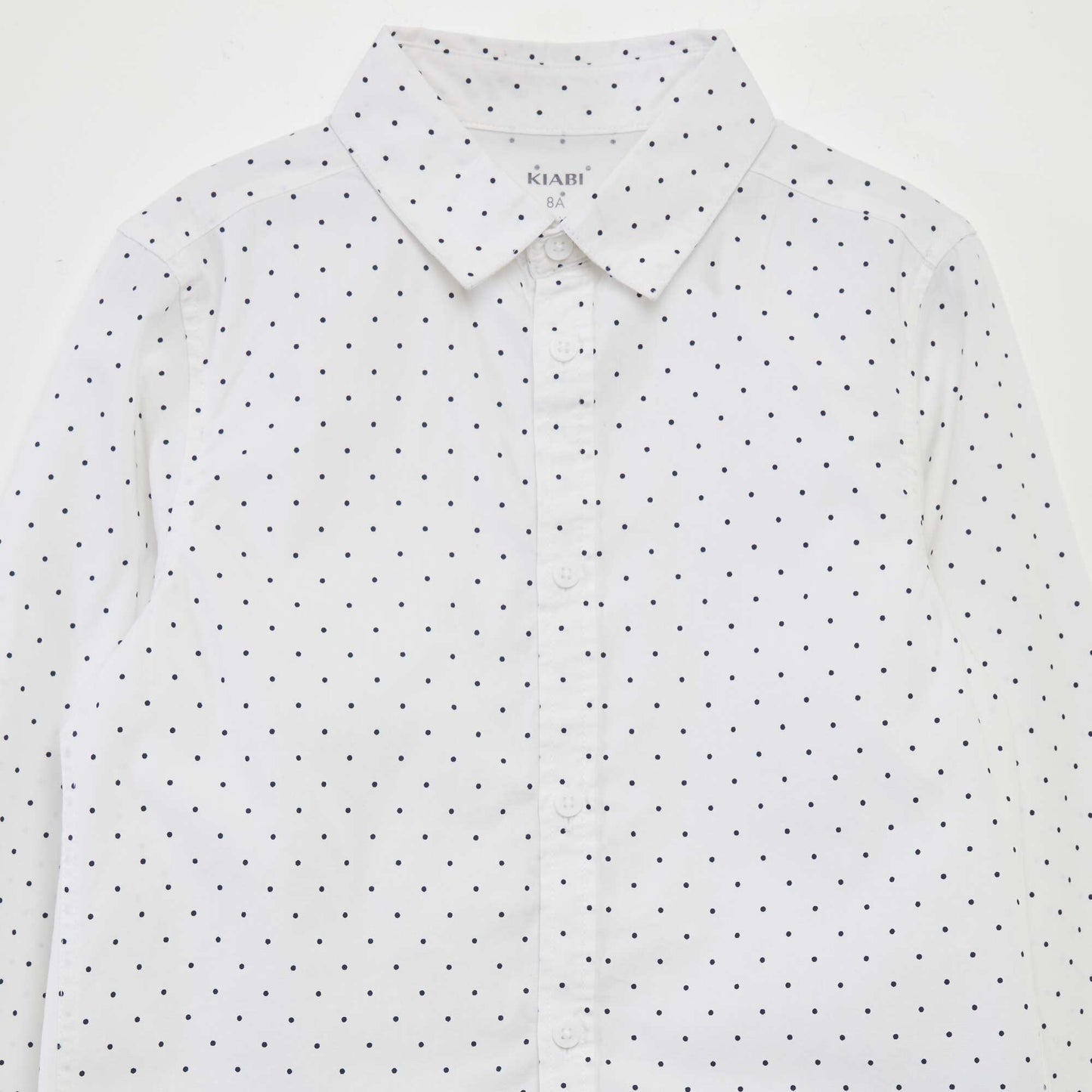 Chemise en popeline imprimée Blanc pois