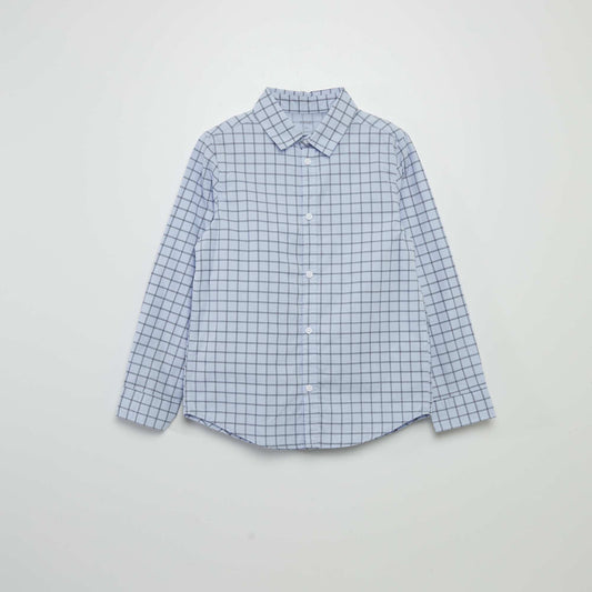 Chemise en popeline imprimée Bleu ciel