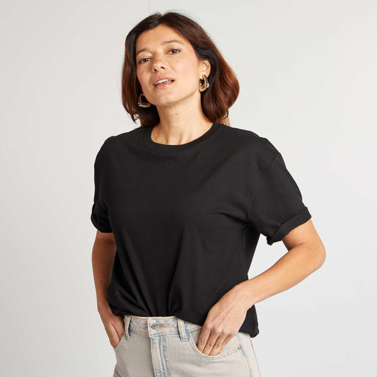 T-shirt oversize à col rond NOIR