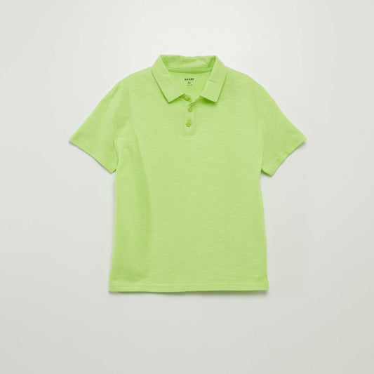 Polo uni en jersey Vert fluo