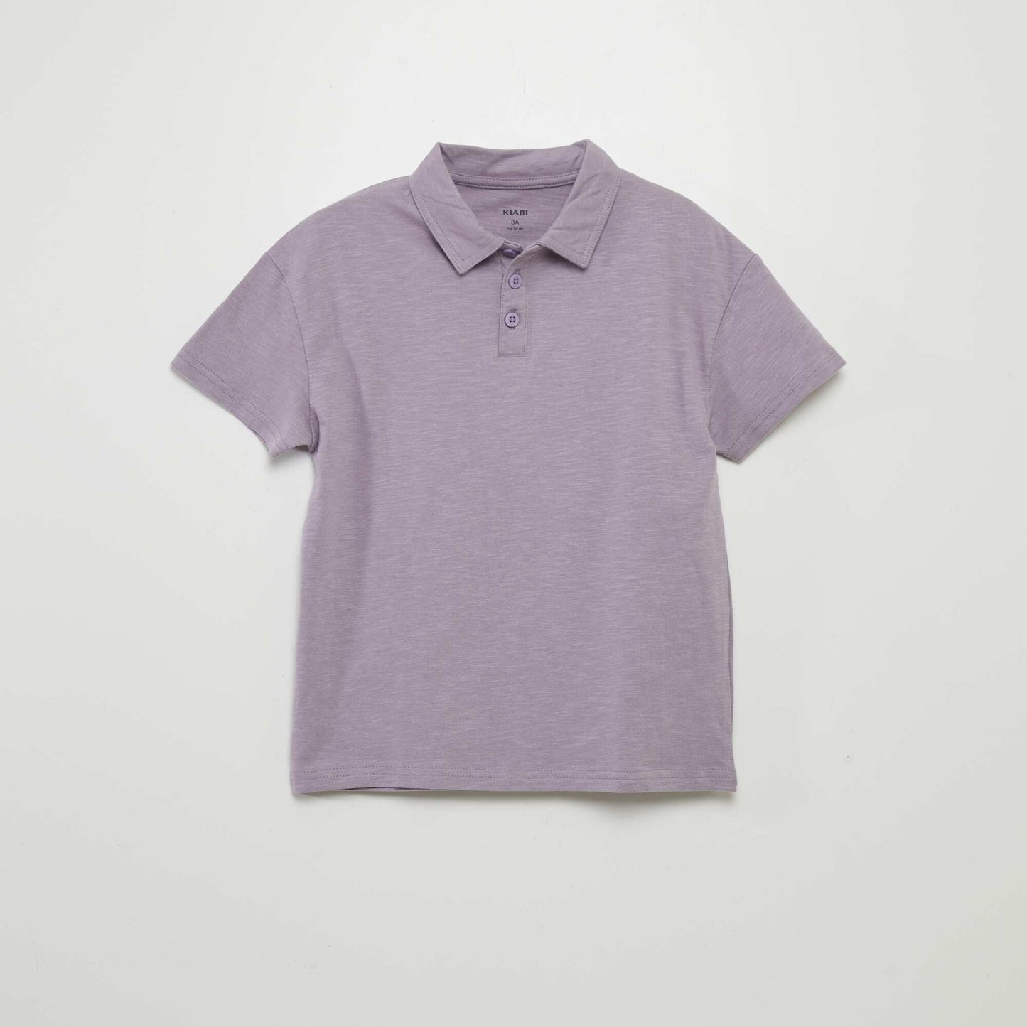 Polo uni en jersey Violet