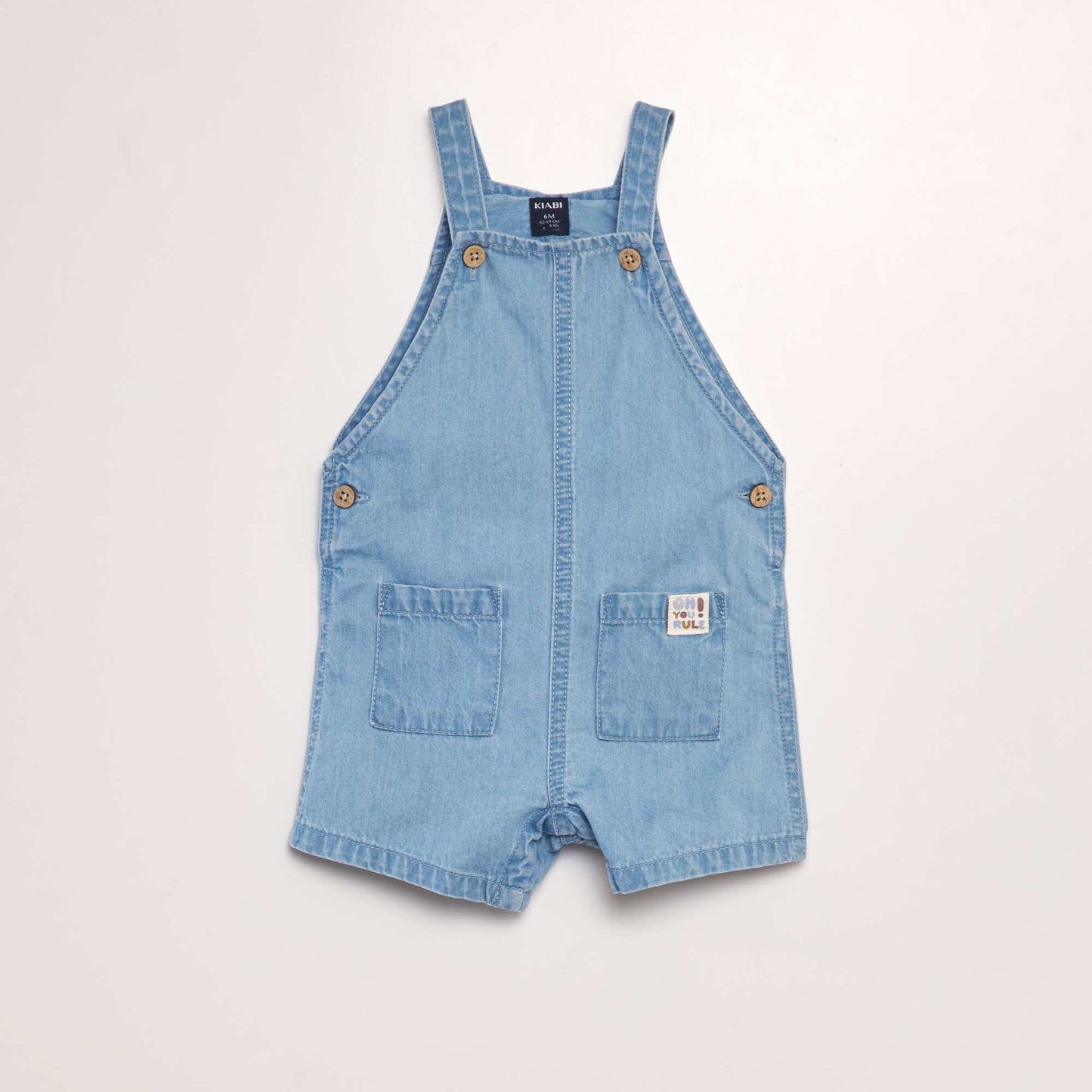 Salopette short en jean Bleu