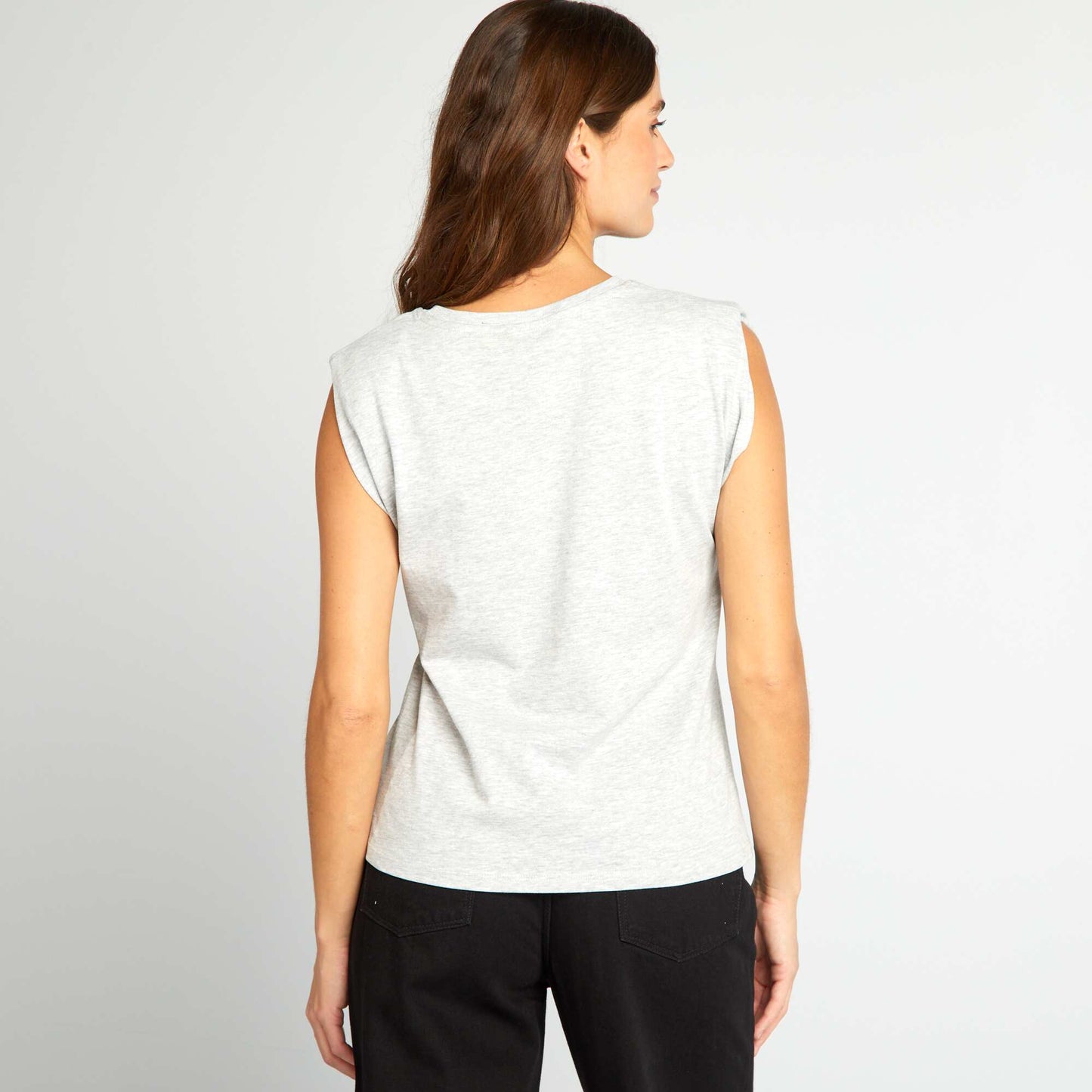 T-shirt sans manches Gris