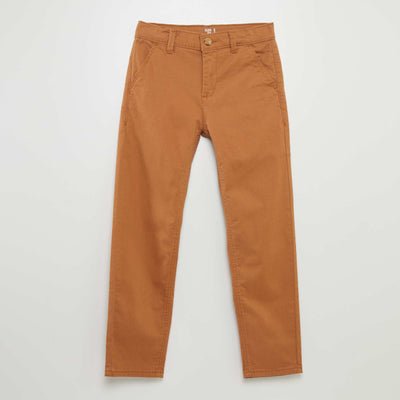 Pantalon chino slim MARRON