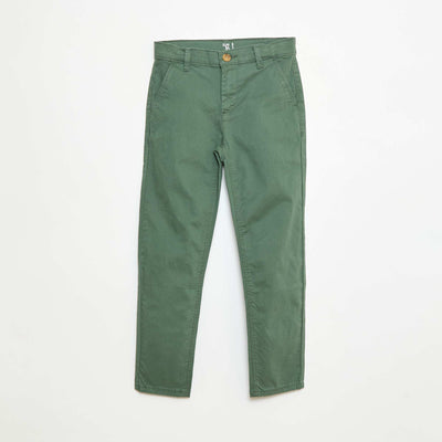Pantalon chino slim VERT