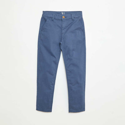 Pantalon chino slim BLEU