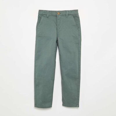 Pantalon chino slim VERT