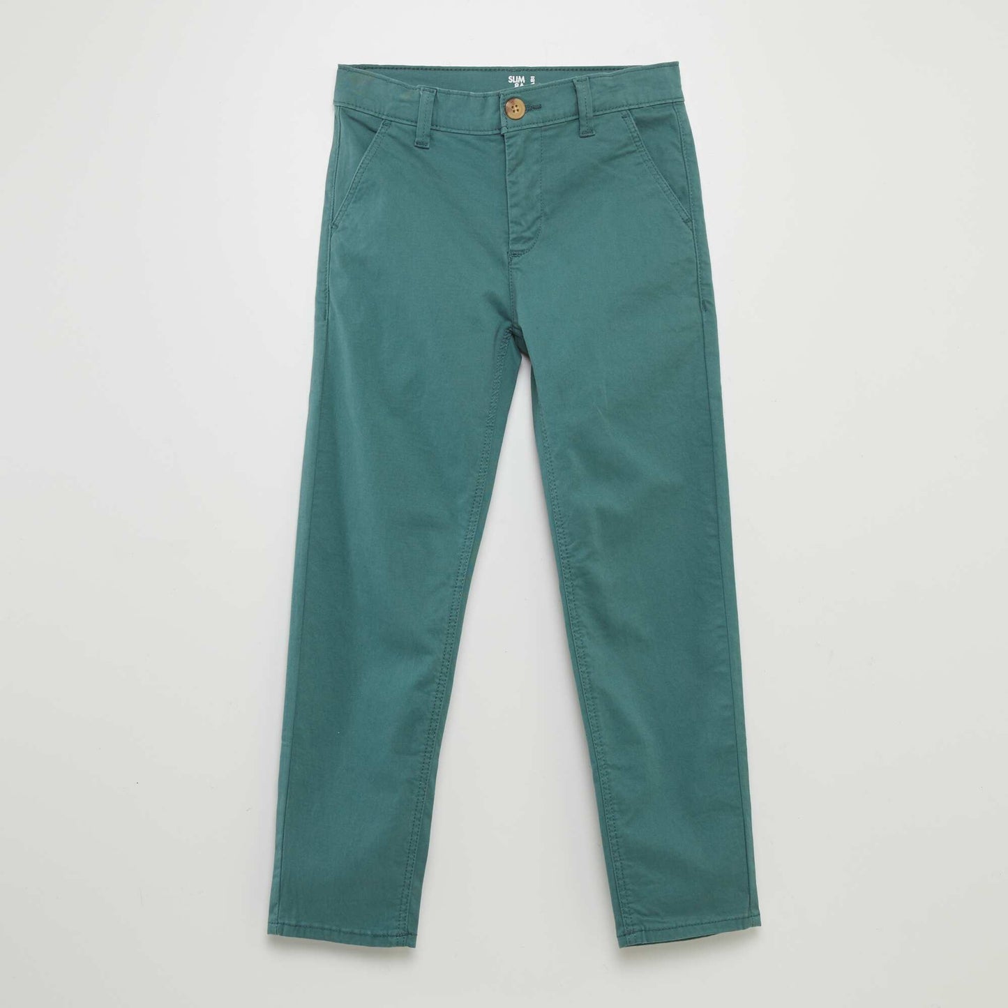 Pantalon chino slim VERT