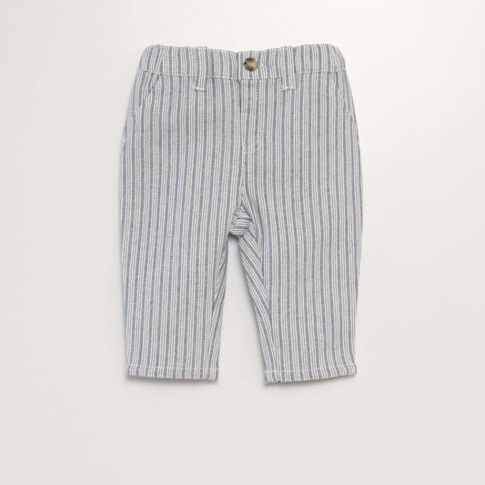 Pantalon chino rayé BLEU