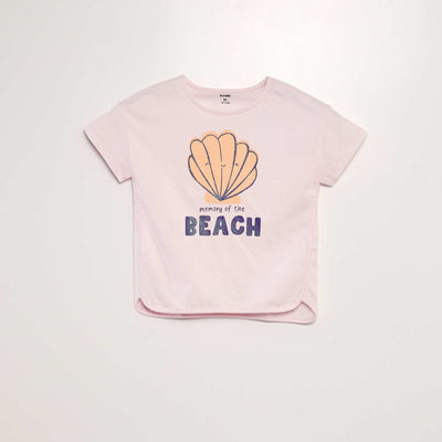 T-shirt imprimé manches courtes Rose
