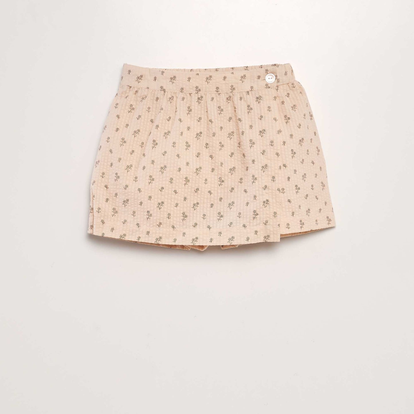 Jupe short en maille gaufrée Saumon