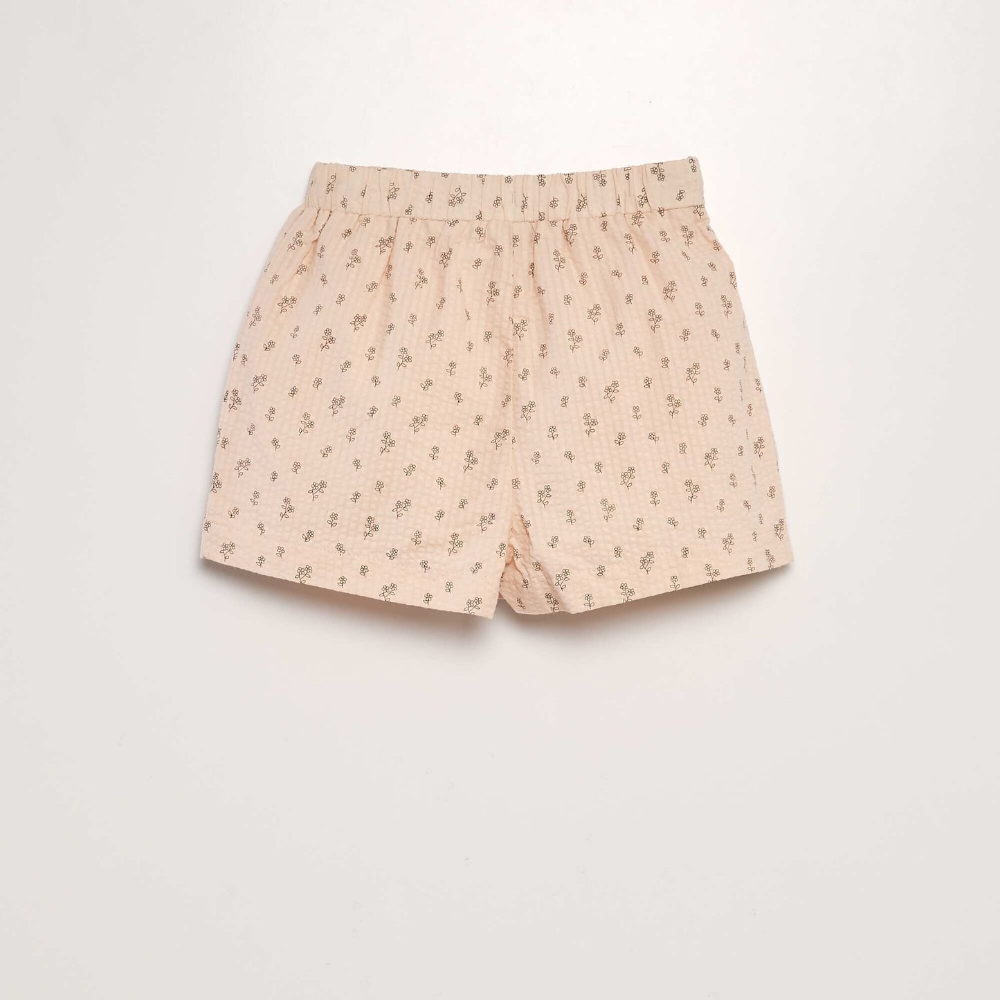 Jupe short en maille gaufrée Saumon