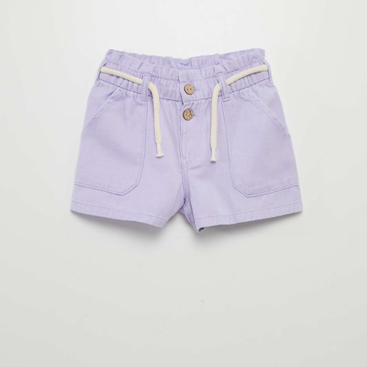 Short avec ceinture en corde Violet