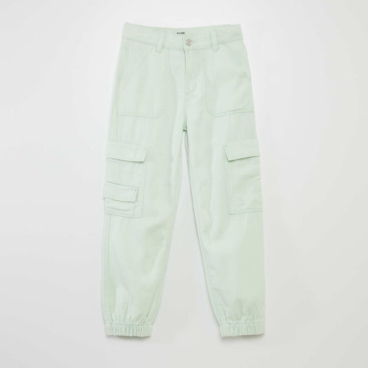 Pantalon droit avec poches sur les côtés Vert