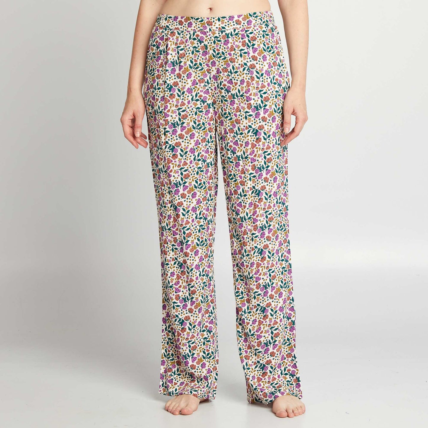 Pantalon de pyjama large imprimé Rose