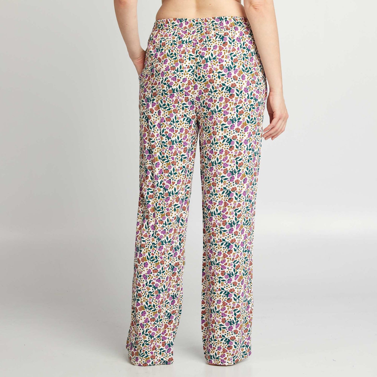 Pantalon de pyjama large imprimé Rose