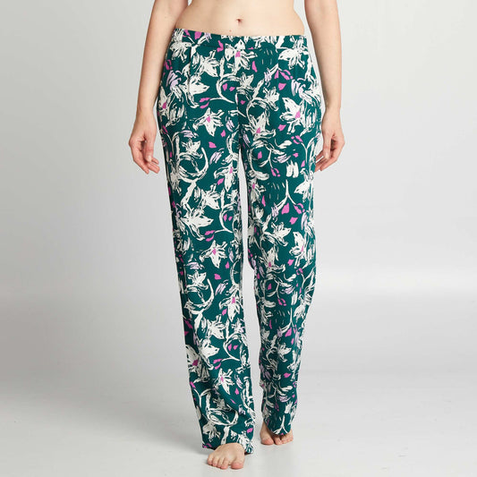 Pantalon de pyjama large imprimé Vert