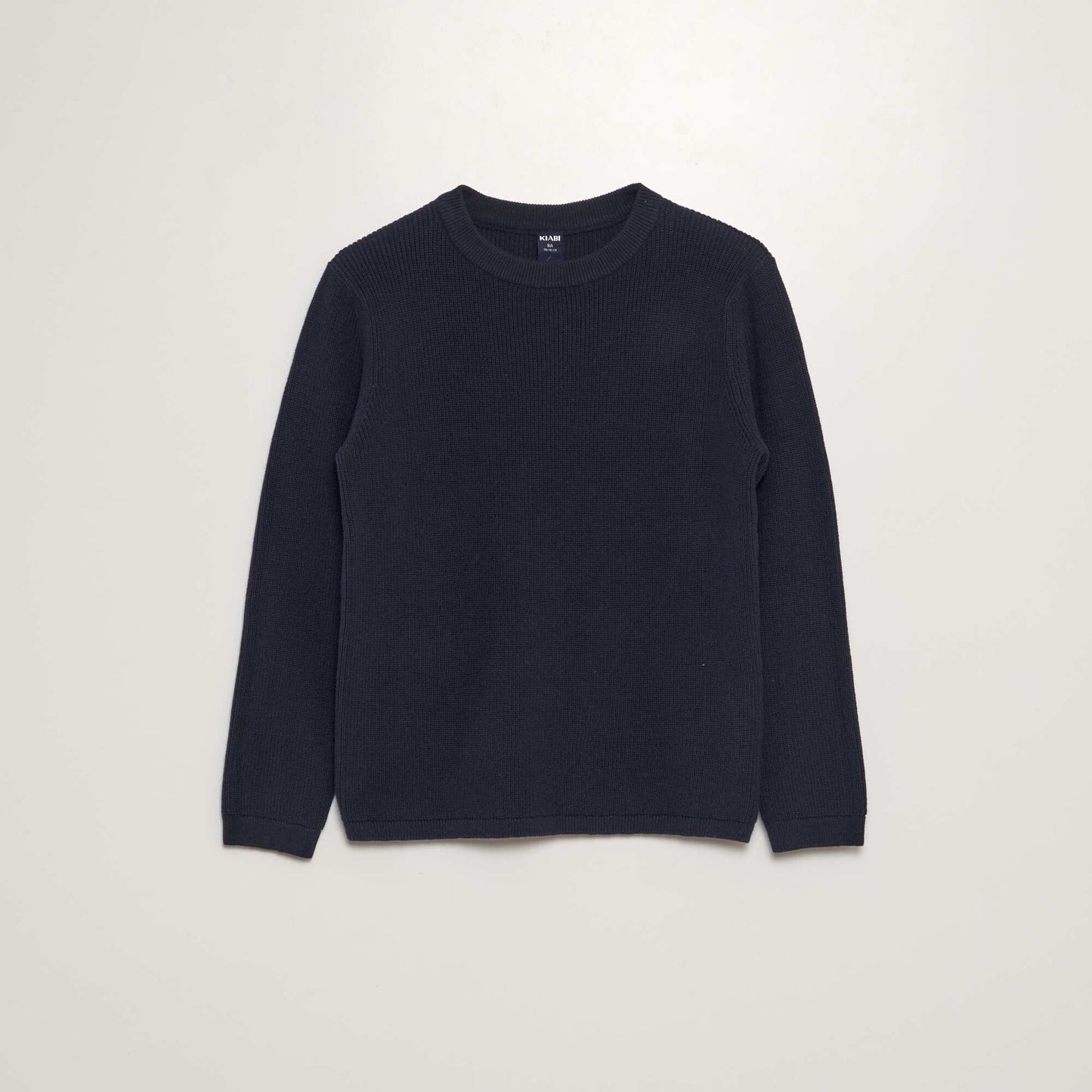 Pull en maille à col rond bleu marine