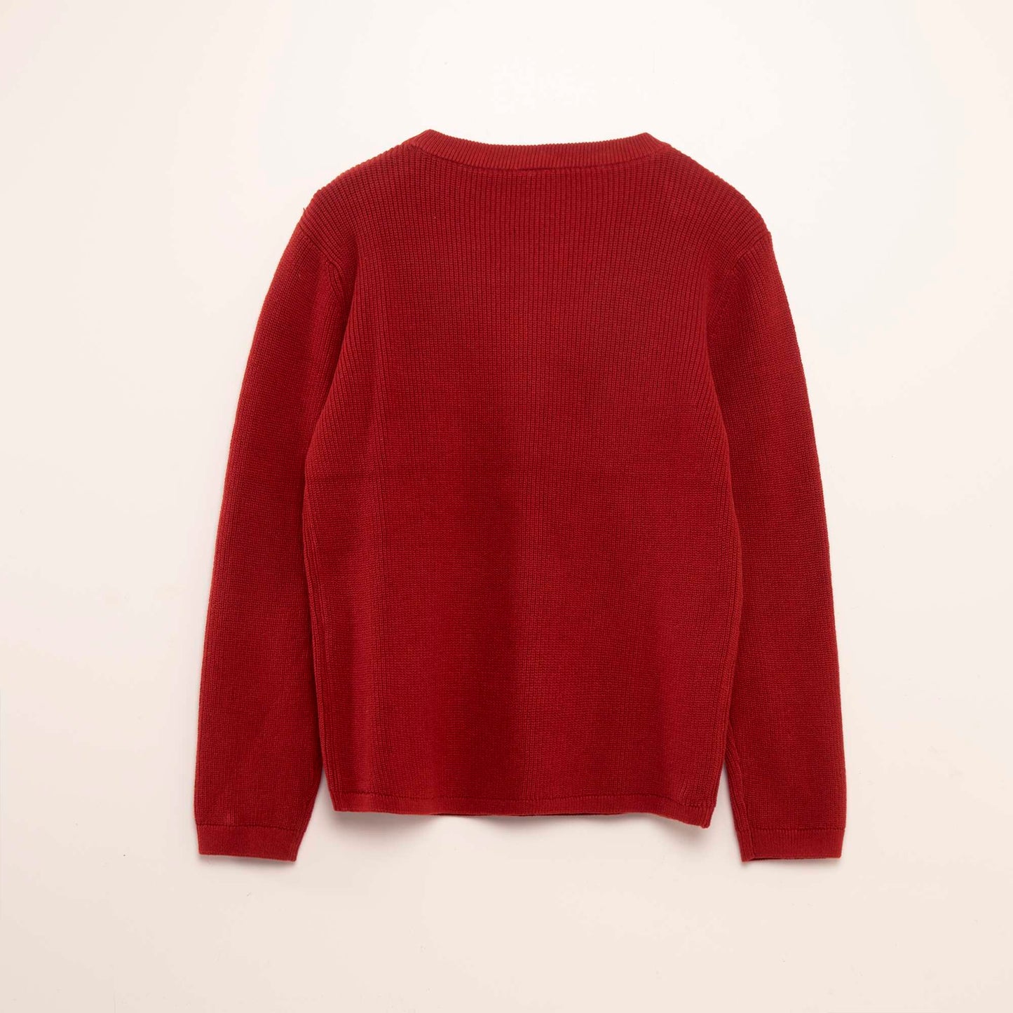 Pull en maille à col rond Rouge