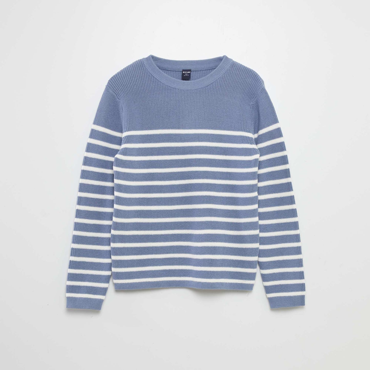 Pull en maille à rayures Bleu