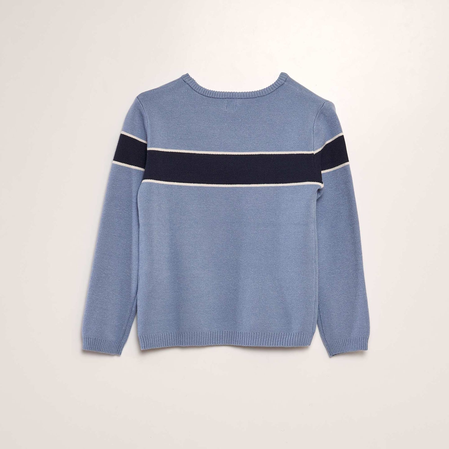 Pull col rond Bleu