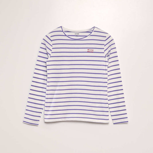 T-shirt en coton à manches longues VIOLET