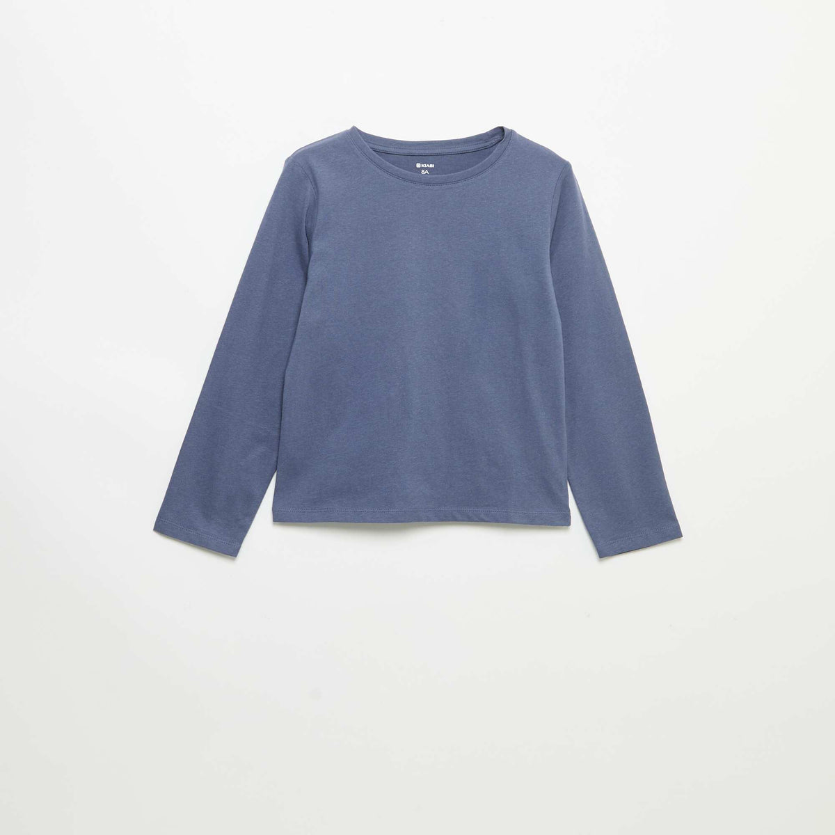 Tee-shirt uni à manches longues BLEU
