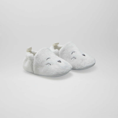 Chaussons en velours blanc