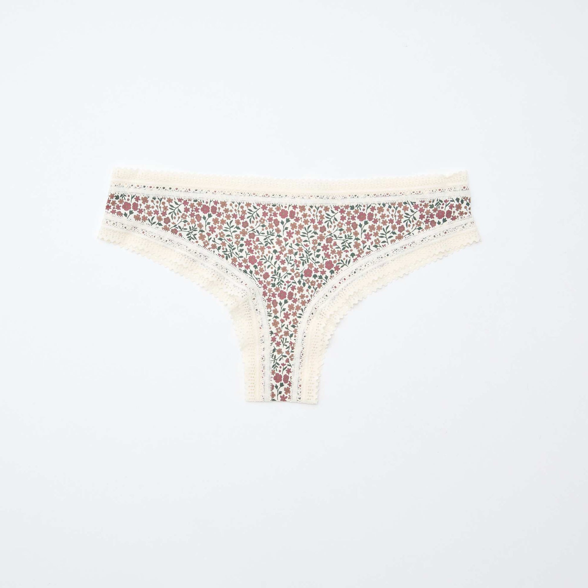 Lot de 3 tangas en microfibre imprimé VERT/BLANC/ROSE