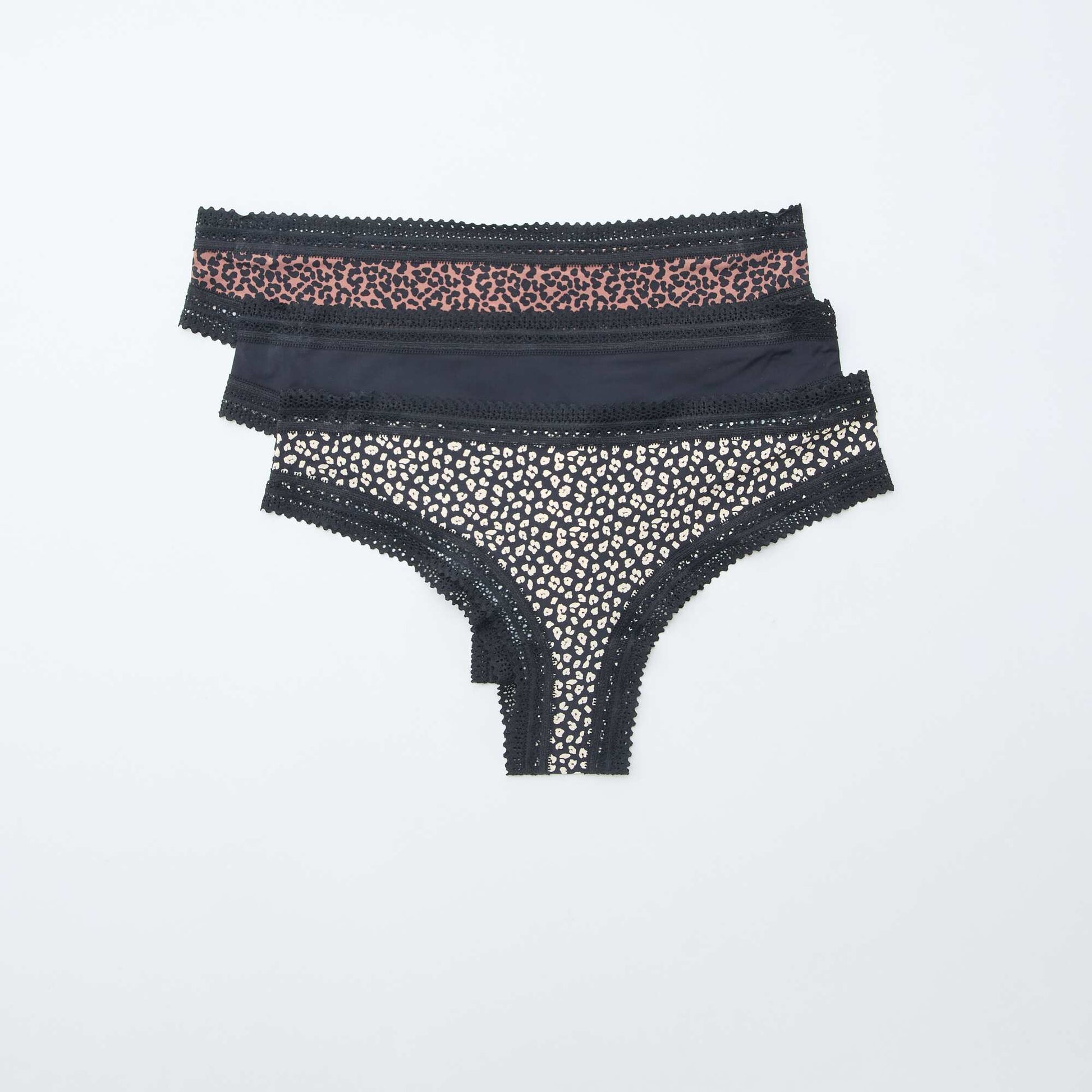 Lot de 3 tangas en microfibre imprimé LéOPARD