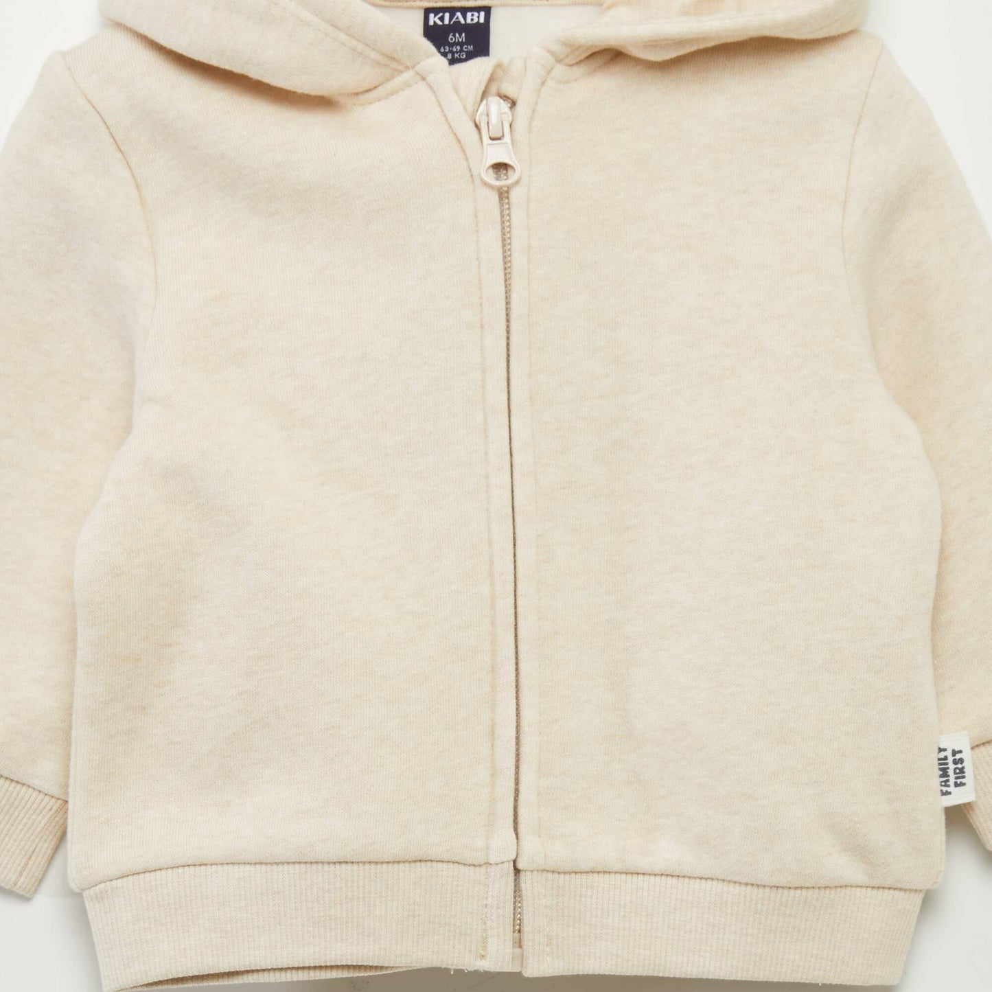 Sweat zippé à capuche Ecru