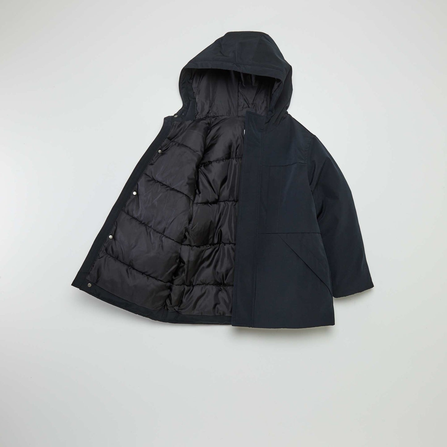 Parka à capuche noir