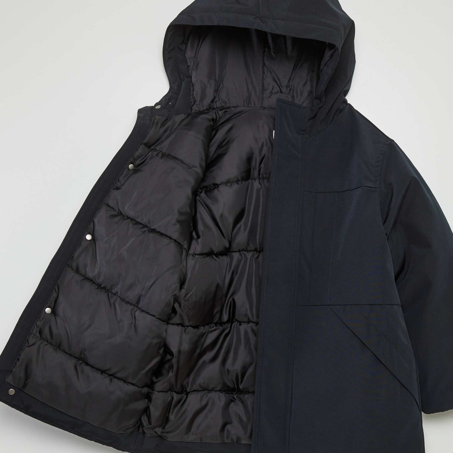 Parka à capuche noir