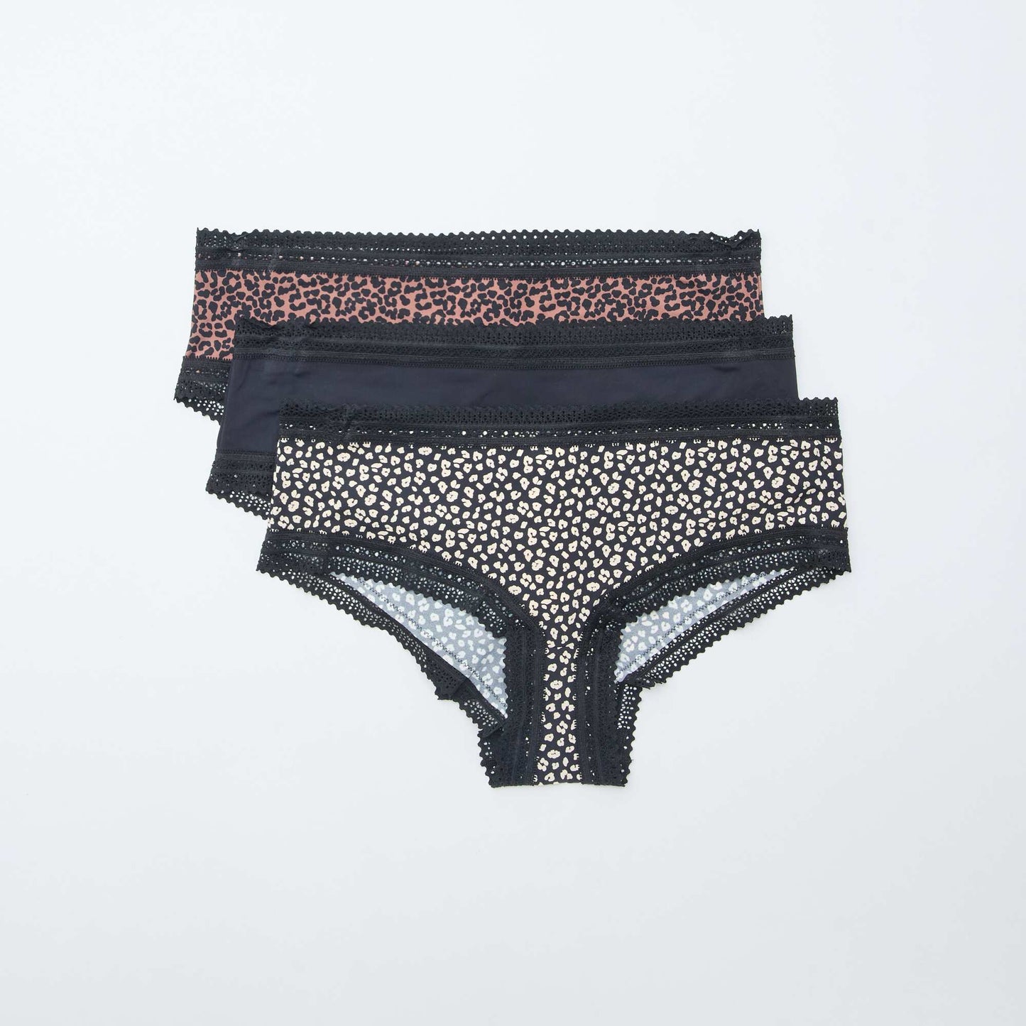 Lot de 3 shortys en microfibre imprimé LéOPARD