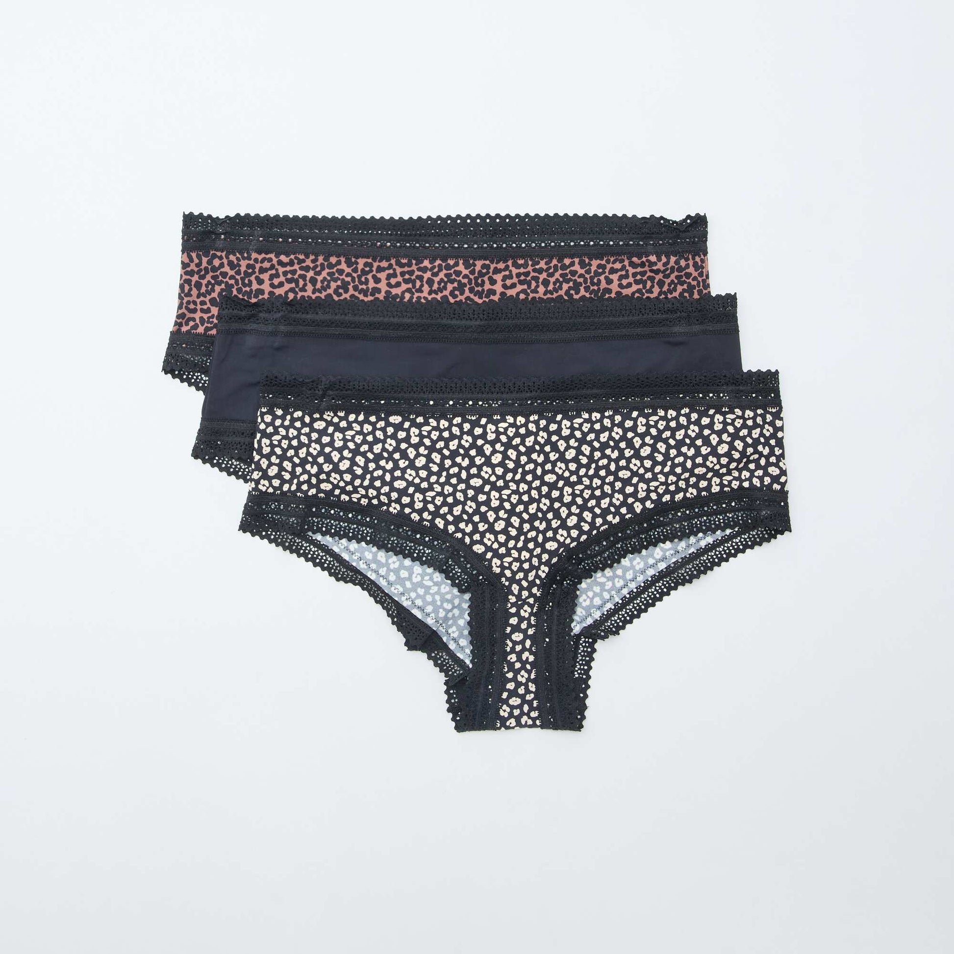 Lot de 3 shortys en microfibre imprimé LéOPARD